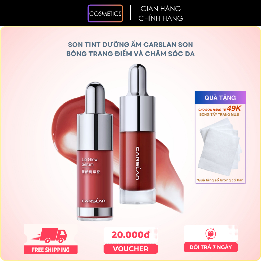 [ CARSLAN ] Son tint dưỡng ẩm CARSLAN son bóng trang điểm và chăm sóc da trong một 4.5g