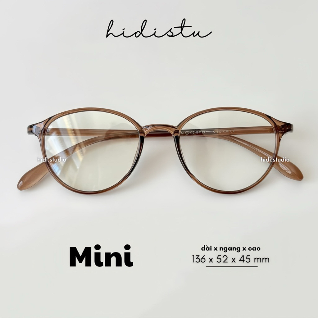 [ Mini ] Gọng kính tròn bầu Mini, thiết kế siêu siêu nhẹ. Dáng kính nhỏ, phù hợp mặt nhỏ - vừa. Hidi