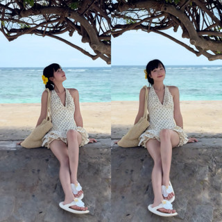  Set Áo Chấm Bi Cổ Yếm Kèm Chân Váy Hai Tầng Xoè Ngắn Sét Đồ Nữ Đi Chơi Đi Tiệc Hoạ Tiết Bi Hot 2025- XM Minh Phúc 