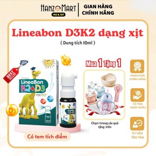 D3K2 Lineabon Dạng Xịt Chính Hãng Bổ Sung Vitamin D3, K2 Giúp Hấp Thụ Canxi, Giảm Còi Xương Lọ 10ml