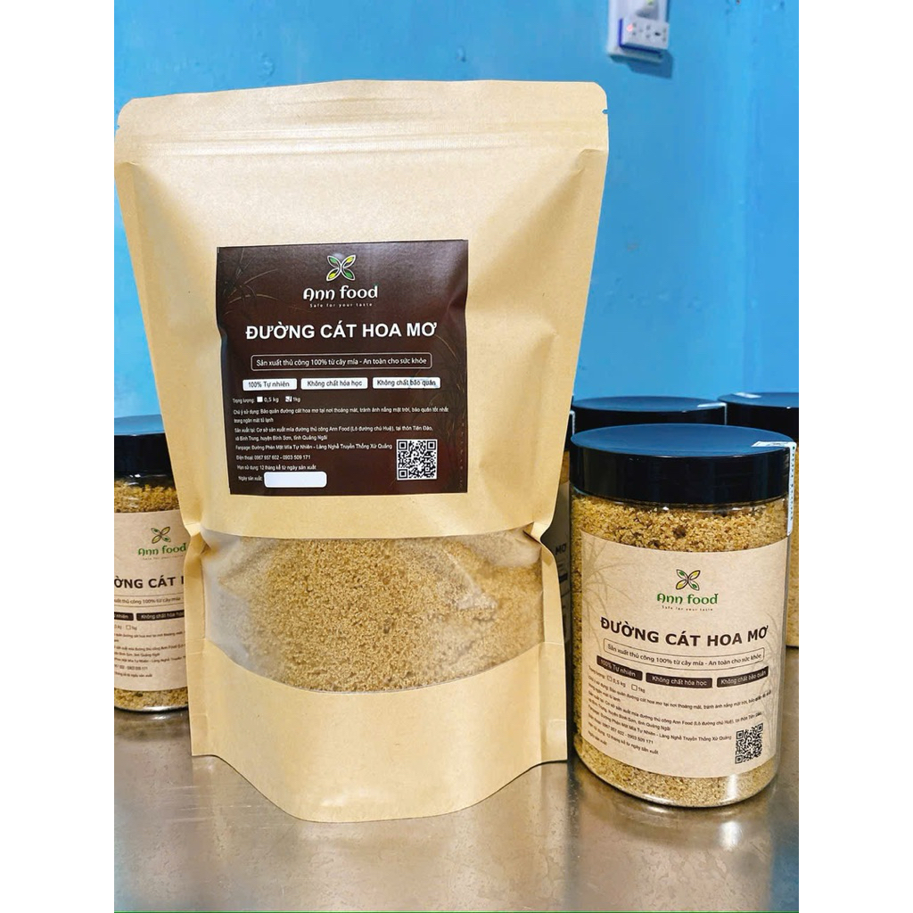 ĐƯỜNG CÁT HOA MƠ- ĐƯỜNG MÍA NGUYÊN CHẤT THƯƠNG HIỆU ANN FOOD LOẠI 1000g