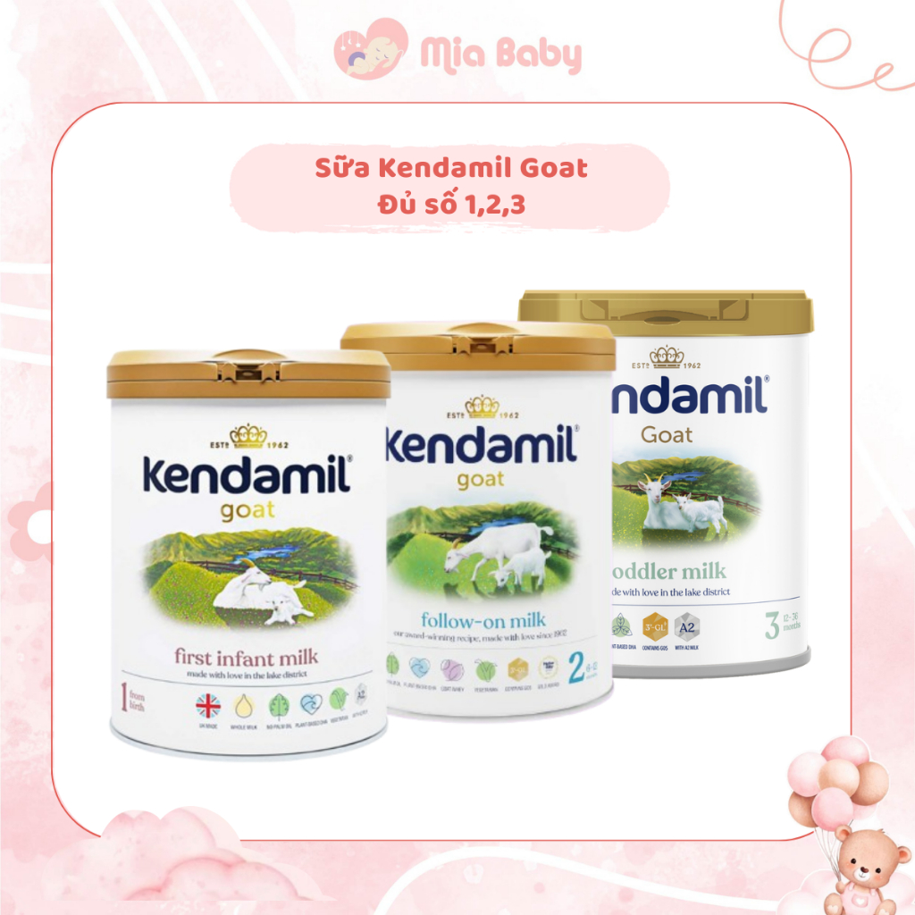 "Sữa dê Kendamil Goat số 1, 2, 3 – Công thức Organic, giàu dinh dưỡng, dễ tiêu hóa, mát, phát triển 
