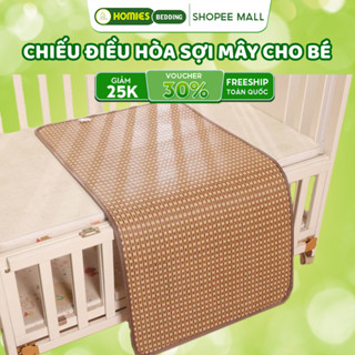 Chiếu Mây Tự Nhiên Cho Bé HOMIES Bedding & Décor Chất Liệu Mây Điều Hòa Mặt Sau Lót Lụa Cao Cấp