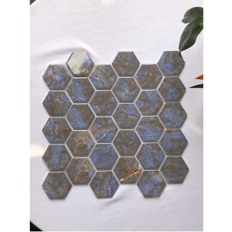 Gạch Mosaic Gốm Sứ Lục Giác- ốp lát bể bơi, bể sục,trang trí nội ngoại thất...