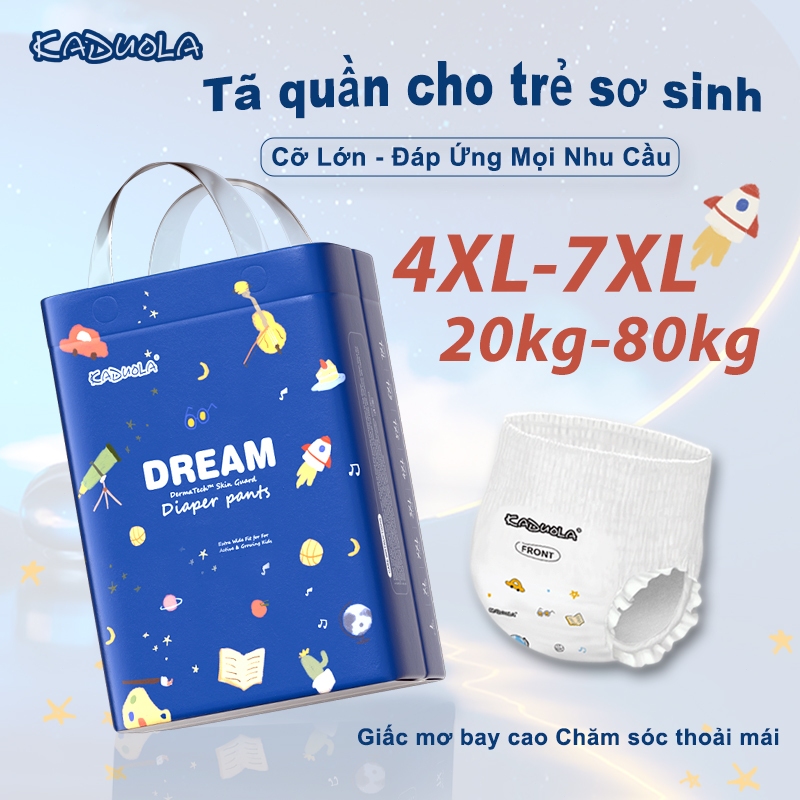 Bỉm Quần Kaduola Size 4XL Đến 7XL Cho Bé Cân Nặng Lớn 14-20 Miếng Hữu Cơ Mềm Mại