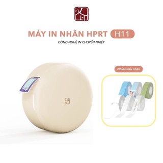 Máy in tem nhãn mini HPRT H11 kết nối bluetooth, thiết kế hình hộp nhỏ gọn có kèm tem nhãn