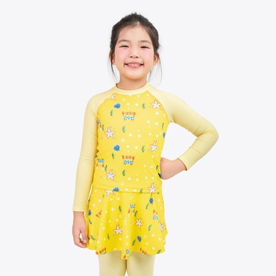 Đồ bơi trẻ em SOBIE tay dài quần váy bé gái Bạn Cua Nhỏ