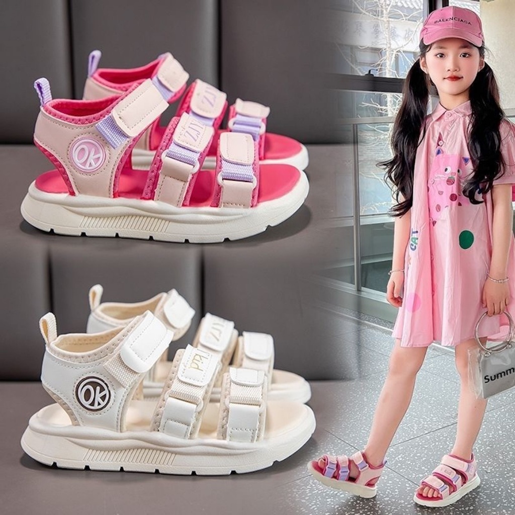 [FREESHIP-có hộp đẹp siêu nhẹ] Sandal học sinh, dép quai hậu bé gái, giày trẻ em, dép xăng đan bé gái đế mềm ê