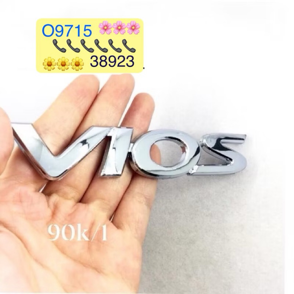 DECAL TEM CHỮ 3D TOYOTA VIOS  DÁN TRANG TRÍ XE  Tem chữ nổi TOYOTA VIOS