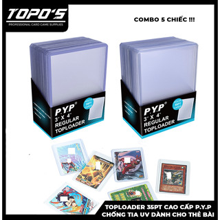 [Toploader] Combo 5 chiếc bọc thẻ bài nhựa 35PT khổ a7 siêu dày cho thẻ Yugioh, card game.