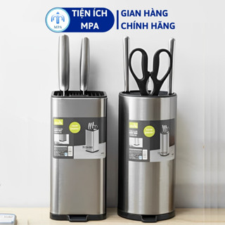 Bộ Cắm Dao và Kéo Inox Có Khay Thoát Nước, Dễ Tháo Rời – Kệ Đựng Dao Gọn Gàng Nhà Bếp Tiện Lợi