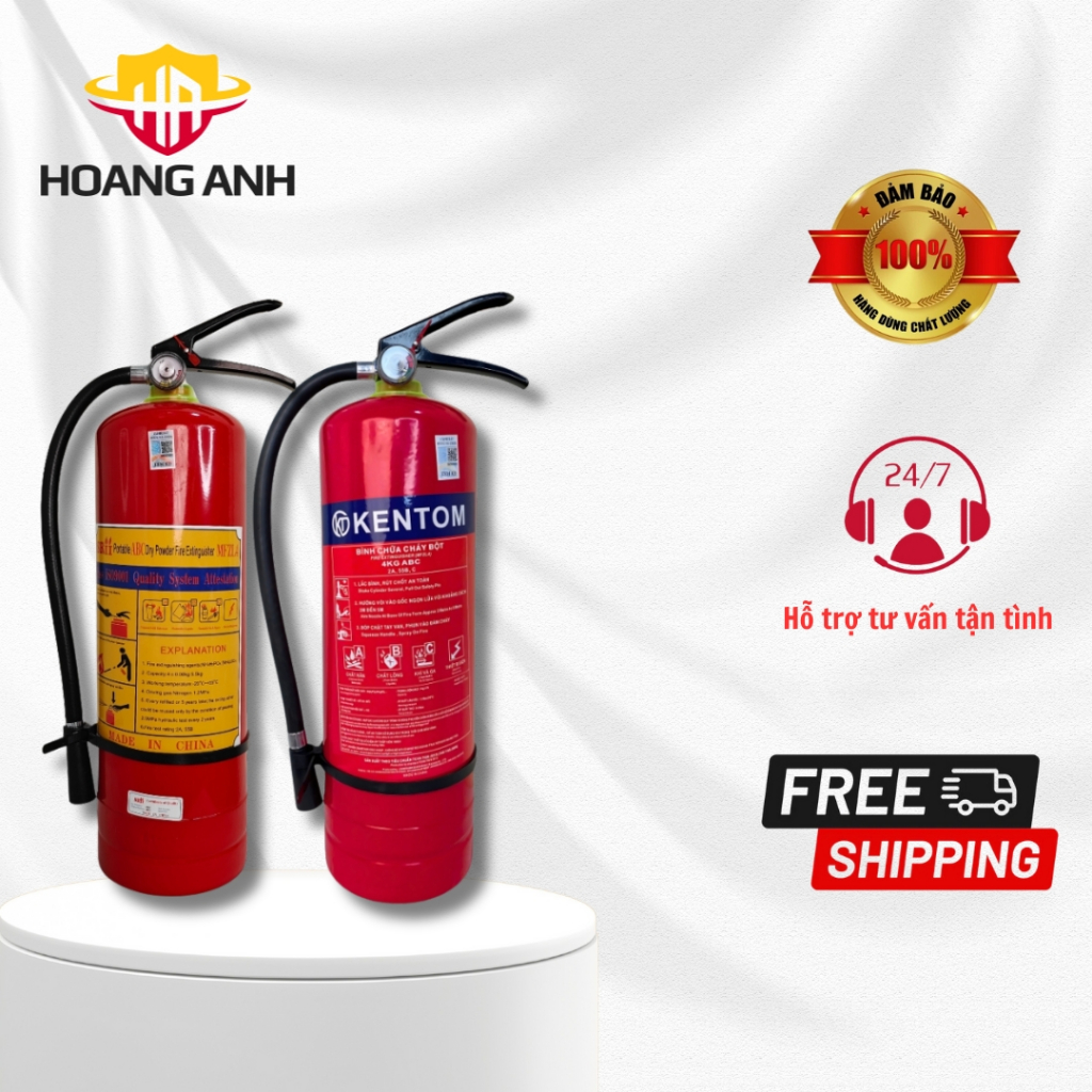 Bình chữa cháy, bình cứu hoả MFZL4 dung tích 4kg dạng bột, chữa cháy các loại ABC