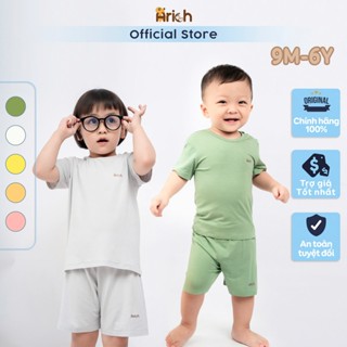 Bộ cộc tay trẻ em arich ,tone màu pastel vải sợi tre petit ,mềm, mát, thấm hút, đồ bộ cho bé size 9m đến 6y