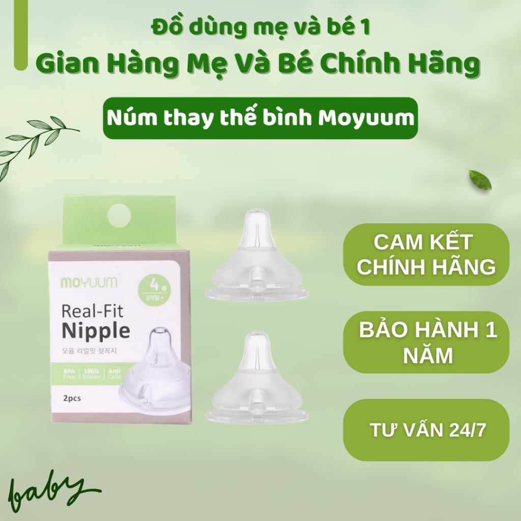 Núm thay thế bình sữa moyuum Hàn quốc lẻ 1 chiếc
