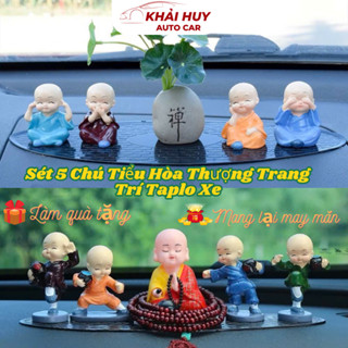  Sét 5 Chú Tiểu Hòa Thượng Trang Trí Taplo Xe Ô Tô - Bộ Tứ Không  Ở Đâu Có Phật Ở Đó Có Bình An 