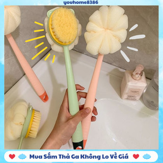  Cây Bông Tắm Chà Lưng 2 Mặt Gồm Bàn Chải Cọ Da Mềm Mịn Vá Bông Tắm Tạo Bọt Loại Bỏ Tế Bào Chết # 