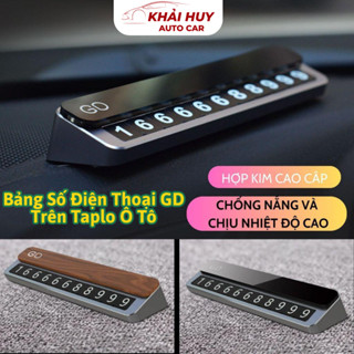 Bảng Số Điện Thoại GD Trên Taplo Ô Tô Kim Loại Nguyên Khối Cao Cấp Có Nắp Trượt Vân Gỗ Loại 1 khaihuyauto
