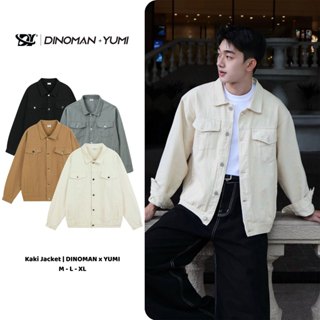 Áo Khoác Kaki Cúc Kim Loại Dinoman & Yumi 400gsm Form Oversize Basic Trẻ Trung - SM010