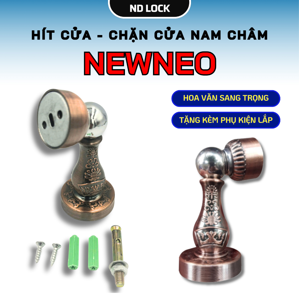 Hít cửa chặn cửa hoa văn nâu sang trọng hàng cao cấp chính hãng NEWNEO 608AC