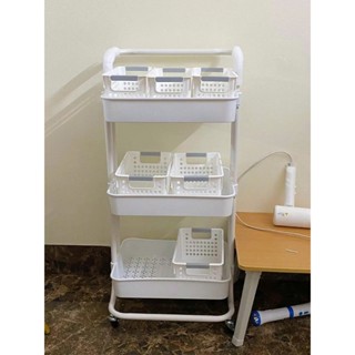 Kệ Để Đồ YTC 3 tầng Giá Đựng Bỉm Sữa Có Bánh Xe