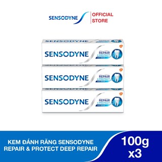 [KOL x Sensodyne] Bộ 3 Kem đánh răng SENSODYNE Repair & Protect Deep Repair 100g giúp phục hồi sâu, bảo vệ răng