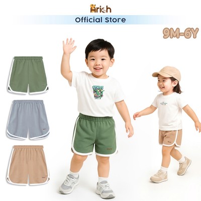 Quần short trẻ em Arich, thiết kế thể thao, vải cá sấu poly cool ,size 9 tháng đến 6 tuổi