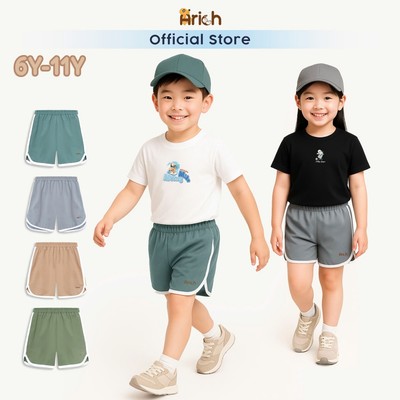 Quần short arich cho bé 6 tuổi đến 11 tuổi, thiết kế thể thao,vải cá sấu poly cool