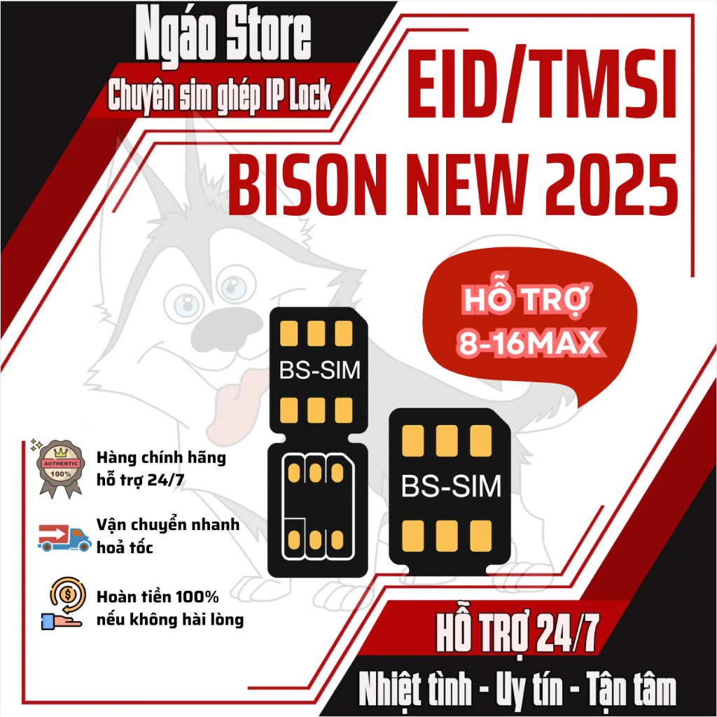 Sim ghép Bison New 2025 - Hỗ trợ 8-16Max - Hỗ trợ ghép sim miễn phí