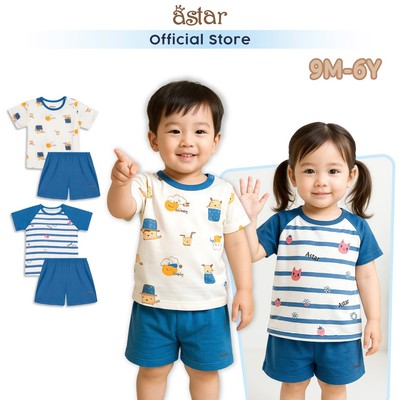 Đồ Bộ cộc tay cho bé Bloozy, thương hiệu Asbaby cho bé trai, bé gái từ 9 tháng đến 6 tuổi