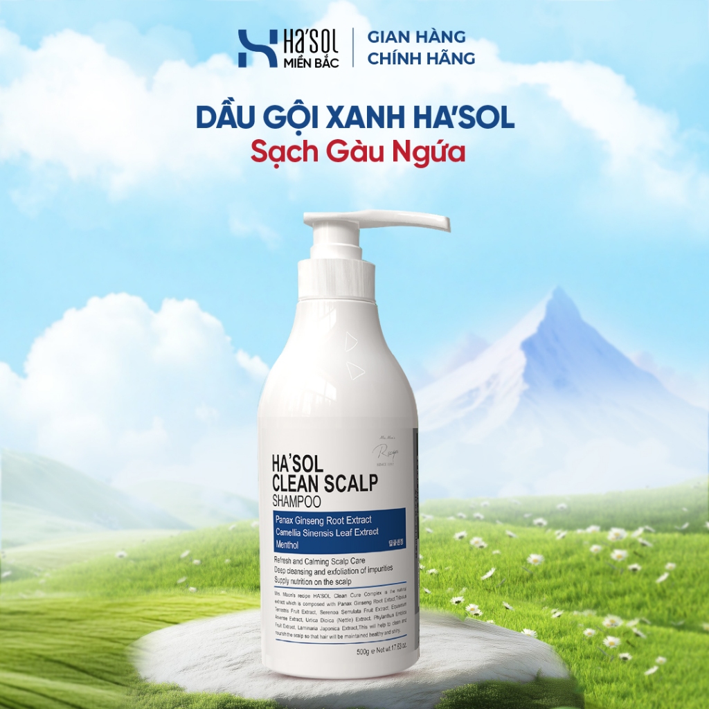 Dầu Gội Xanh HASOL Ngăn Gàu, Nấm Ngứa, Cung Cấp Dưỡng Chất Cho Da Nhiều Dầu, Tóc Mỏng Và Yếu - Ha'so