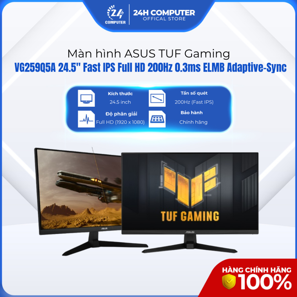 Màn hình ASUS TUF Gaming VG259Q5A 24.5" Fast IPS Full HD 200Hz 0.3ms ELMB Adaptive-Sync