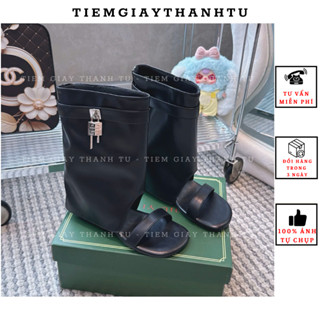 ( 190-1+ 73091-2 ) Bốt lửng nữ hở ngón cổ váy cao gót trụ 6p FULLBOX hàng QCCC (JiuJiJiu + Mijili )