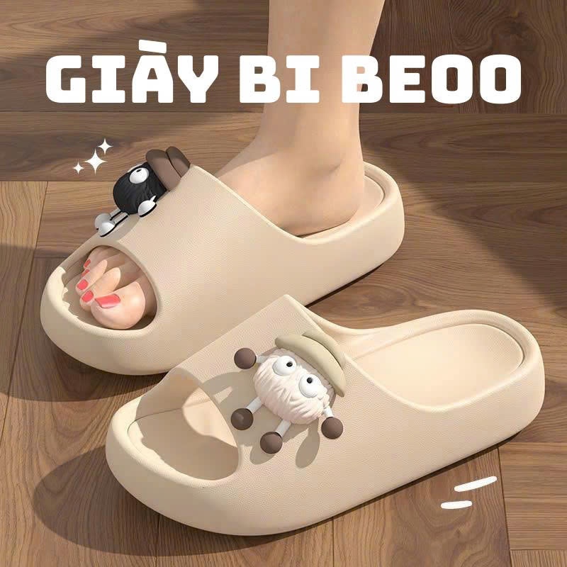 Dép bánh mì đế cao 3cm , thiết kế họa tiết hoạt hình dễ thương- BM THÚ