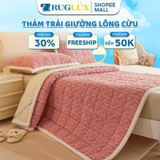   SALE  Thảm trải giường lông cừu congtrangbedding 10 Màu Xu Hướng 2024 nỉ nhung đa năng 3 lớp - Đủ Kích Thước 