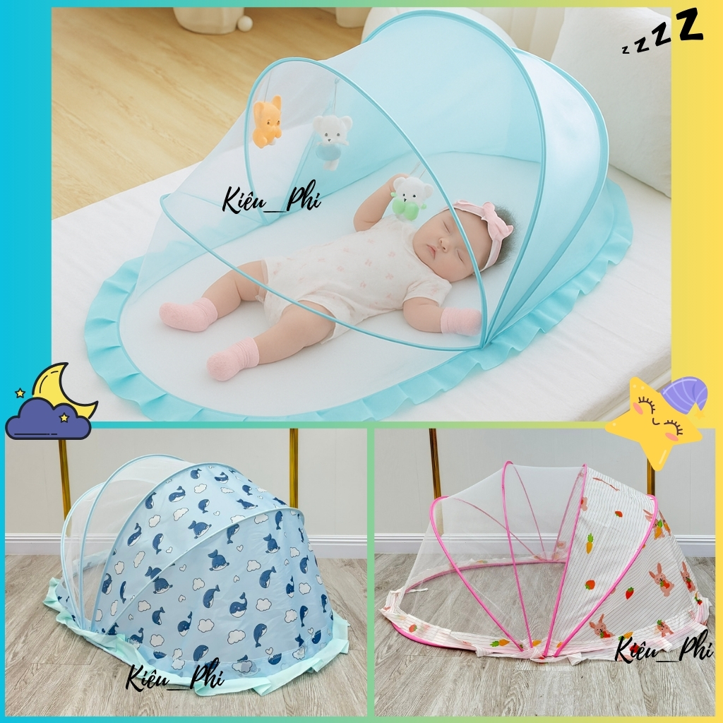 Màn chụp gấp gọn cho bé Kiều Phi - mùng chụp ngủ tự bung sơ sinh, bé lớn chống muỗi