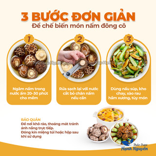 Nấm đông cô Nhật Bản 100g, tai nấm to, nấu canh dưỡng sinh, pha trà, tốt cho sức khỏe