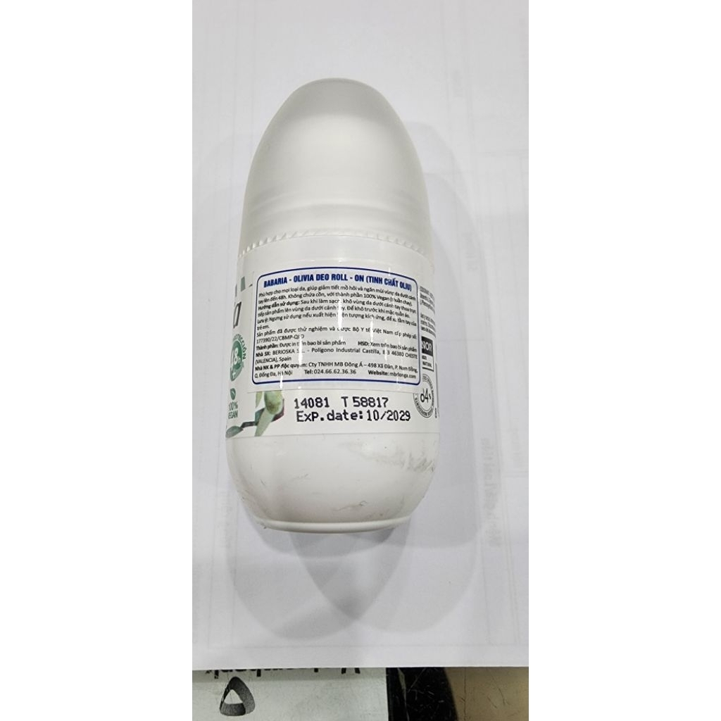 Lăn nách Babaria ( tinh chất oliu) xuất xứ Tây Ban Nha