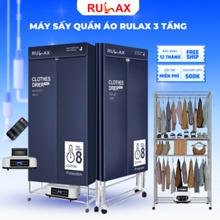  Máy Sấy Quần Áo RULAX 3 Tầng Gấp Gọn Công Suất 2000W Khử Mùi Anion Kèm Điều Khiển 