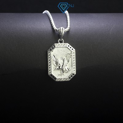 Dây chuyền bạc nam hình đại bàng viền đính đá sang trọng DCA0152 - Trang Sức TNJ
