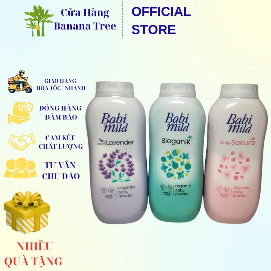 (Hàng mới) Phấn rôm BABI MILD cao cấp cho bé 160g,350g