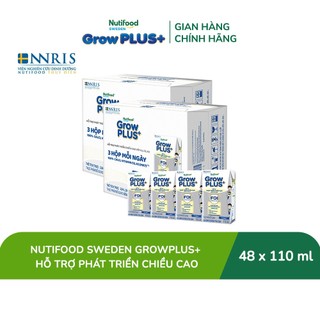   Livestream Lucie  Combo 2 Thùng 24 Hộp Sữa Bột Pha Sẵn Nutifood Sweden GrowPLUS+ Cao lớn vượt trội hộp 110 ml 