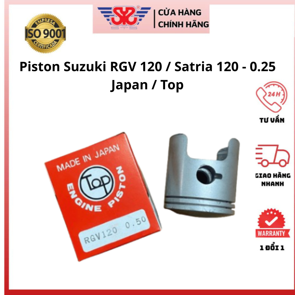 Bộ piston sét măng Sport | Combo piston bạc Xipo RGV120, Satria120-56mm chính hãng TOP TOP-PT-RGV
