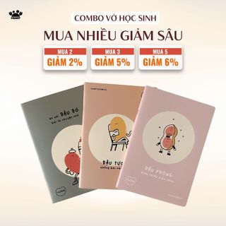  Combo vở học sinh kẻ ngang 80 120 trang set tập học sinh vở ghi chép Crabit Notebuck Collection 
