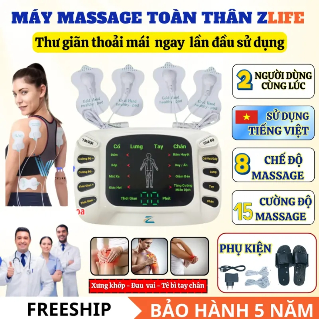 Máy Massage Xung Điện YTK-309B Cao Cấp, Giảm Đau Mỏi Cơ, Châm Cứu 8 Chế Độ 15 Cấp Cường Độ