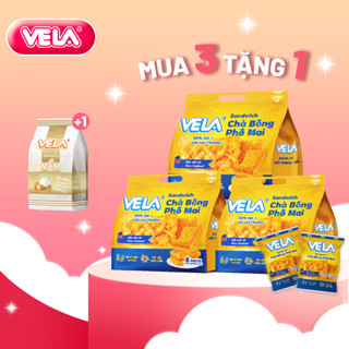 [COMBO 3 TÚI] Bánh mì Chà Bông Phô Mai VELA - Tặng 1 Túi sandwich lát, bữa sáng tiện lợi, hoàn hảo.