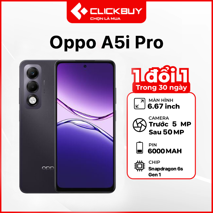 Điện Thoại Oppo A5i Pro 8GB/128GB Chính Hãng Pin 6000mAh Màn Hình 6.67 Inch | BigBuy360 - bigbuy360.vn