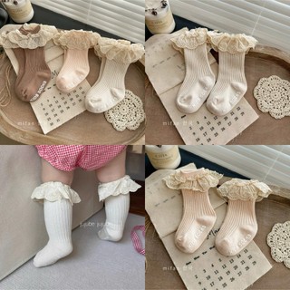  Tất cổ cao len tăm chống trượt cổ ren bé gái cao cấp TAD130 0-3 tuổi 