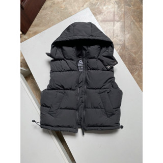 Áo Gile Phao Bé Gái Xám Basic GÊ