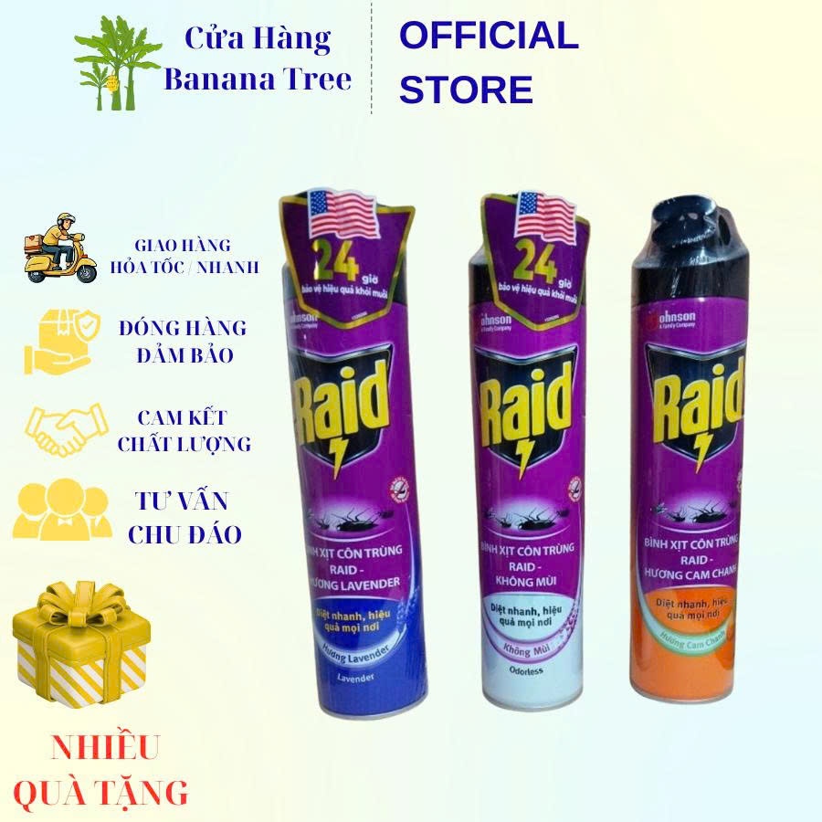 Bình xịt côn trùng, xịt chuyên muỗi Raid chai 600ml