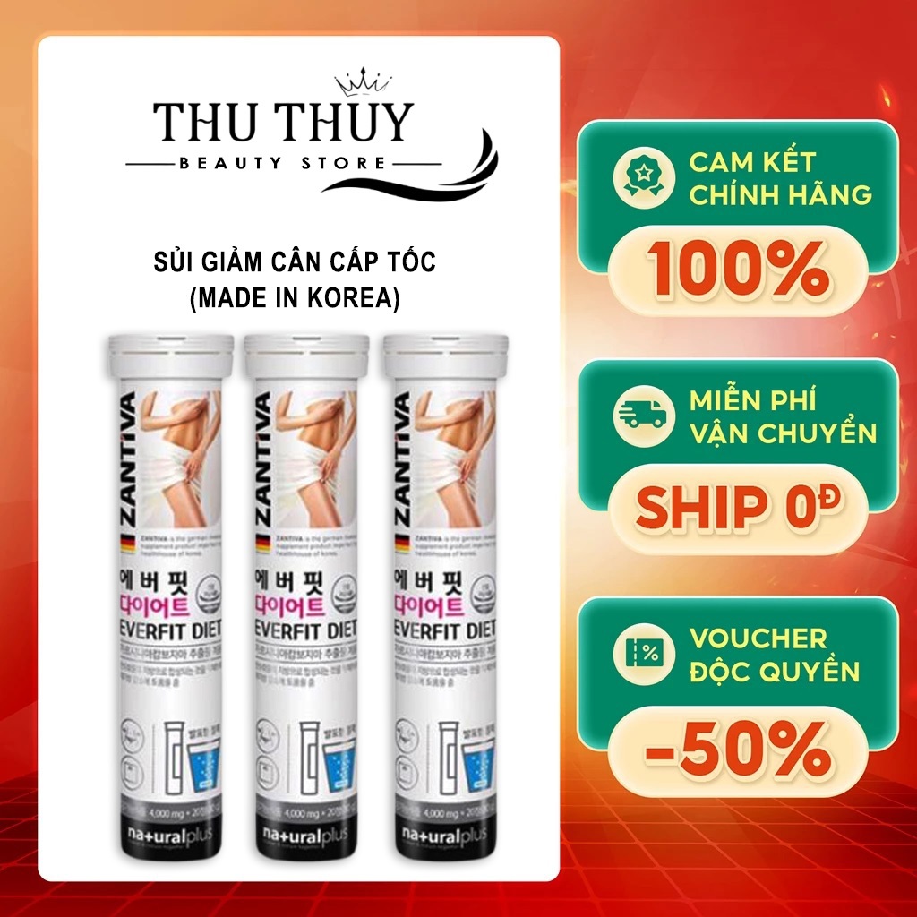 Viên sủi giảm cân, viên hỗ trợ giữ dáng thon gọn Zantiva Hàn Quốc Giảm Cân Nhanh Cấp Tốc